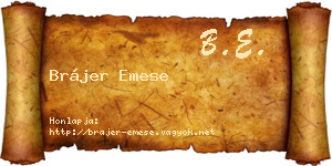Brájer Emese névjegykártya